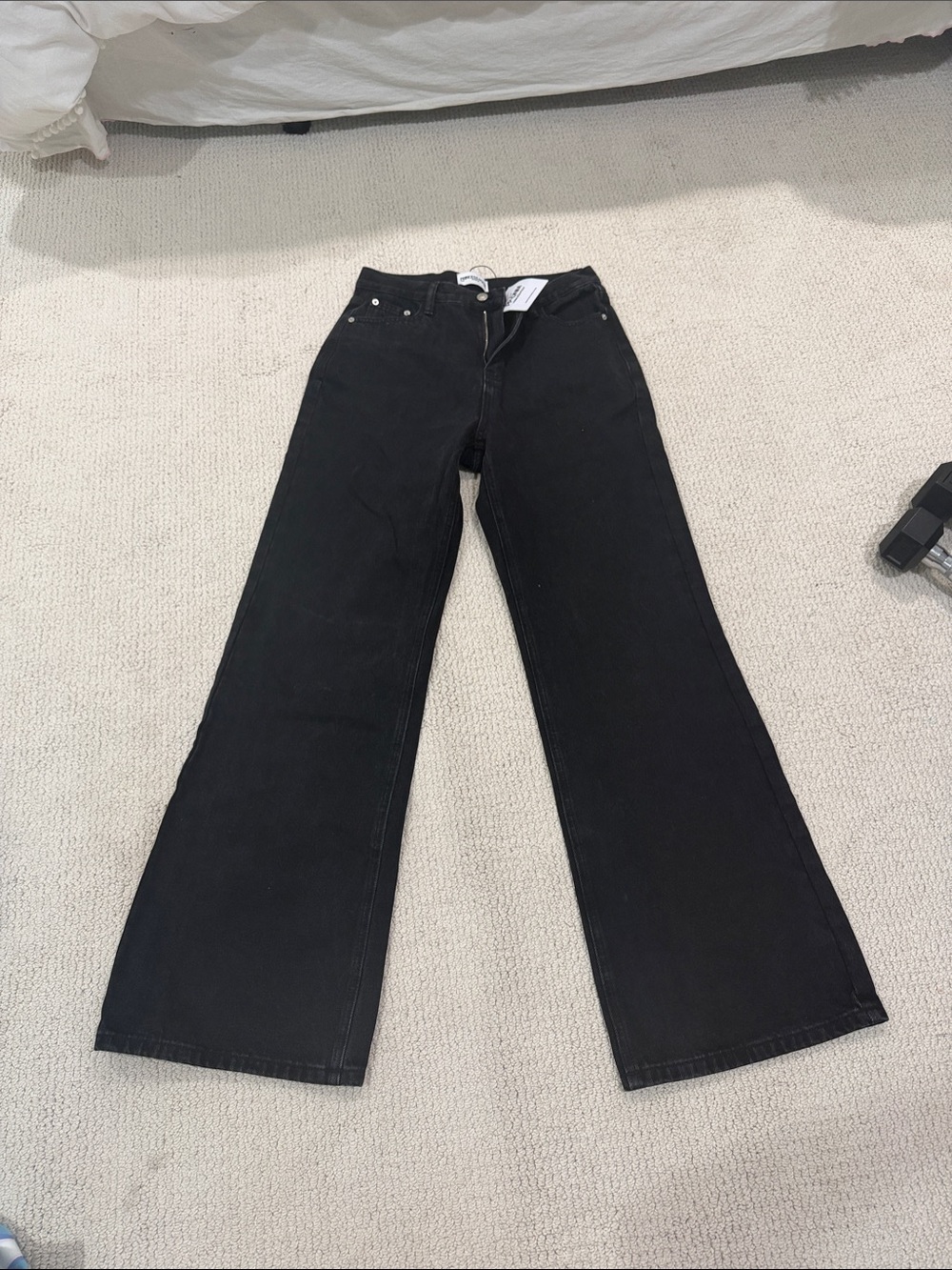 High-Rise Black Wide-Leg Jeans for Women